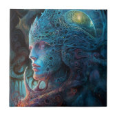 Alien Man Surreal Sci-Fi Art Fliese (Vorderseite)