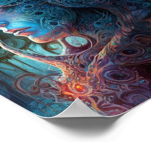 Alien Man Surreal Sci-Fi Art Poster (Ecke)