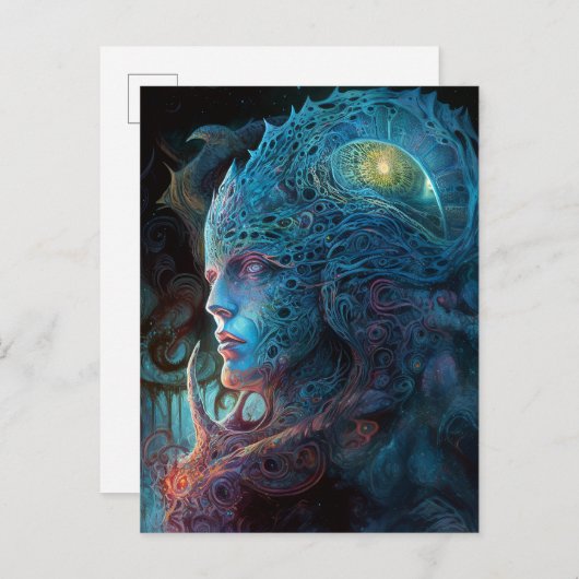 Alien Man Surreal Sci-Fi Art Postkarte (Vorne/Hinten)