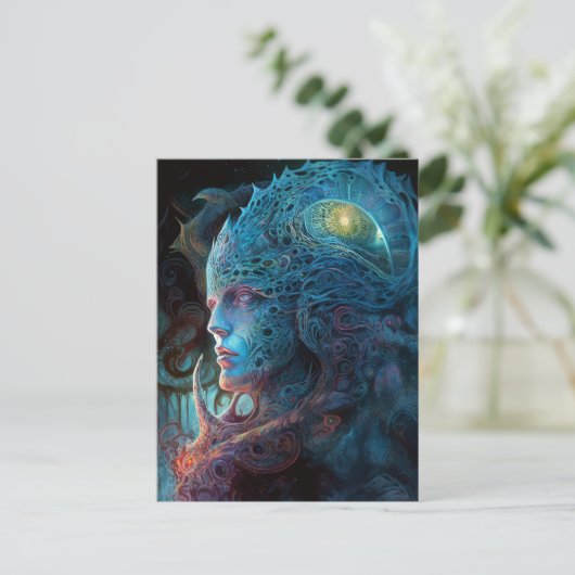 Alien Man Surreal Sci-Fi Art Postkarte (Stehend Vorderseite)