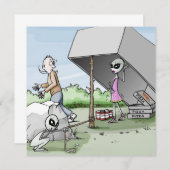 Alien Man Trap Bachelor Party Einladung (Vorne/Hinten)