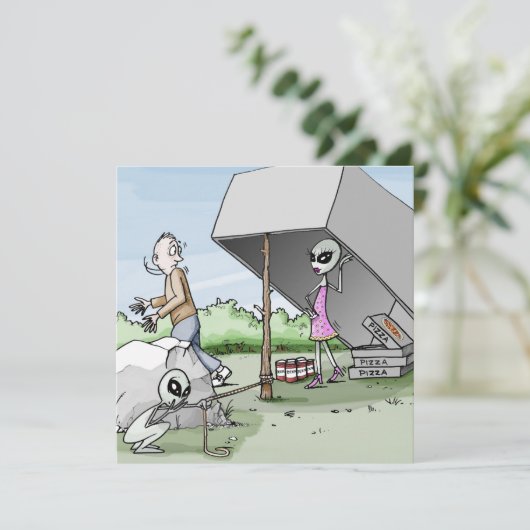 Alien Man Trap Bachelor Party Einladung (Stehend Vorderseite)