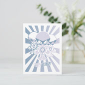 Alien Mascot Postkarte (Stehend Vorderseite)