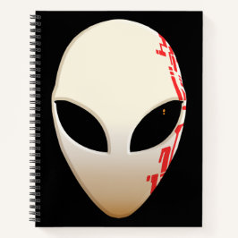 Alien Mask mit futuristischen Kennzeichnungen Notizblock
