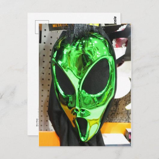 Alien Mask Postkarte (Vorne/Hinten)
