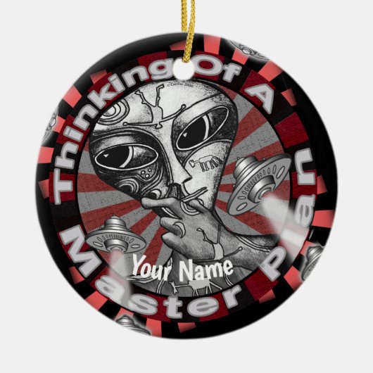 Alien Master Plan Schmuck Keramik Ornament (Vorne)