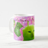 Alien Meme grüne Katze Tasse (Vorderseite Links)