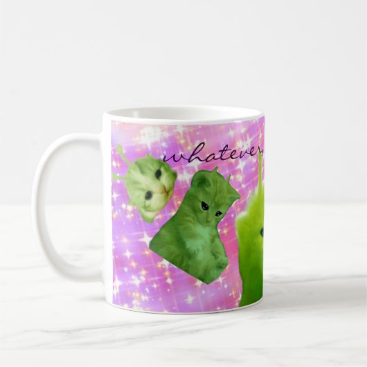 Alien Meme grüne Katze Tasse (Links)