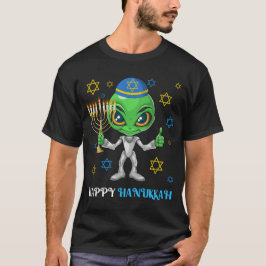 Alien Menorah Hanukkah Chanukah Judenurlaub T-Shirt