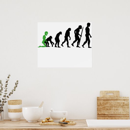Alien Menschliche Evolution Poster (Küche)