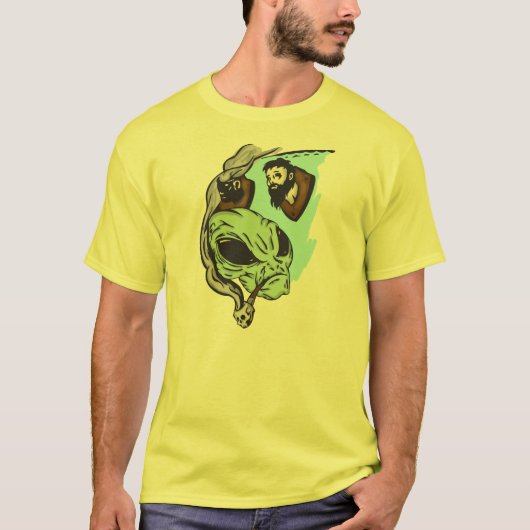 Alien-menschlicher Kopf-Trophäen T-Shirt (Vorderseite)