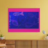 Alien Mermaid with Semi-Transparent Fish Leinwanddruck (Insitu (Wohnzimmer))