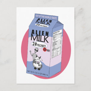 Alien Milk Postcard Postkarte