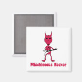 Alien Mischievous Rocker Square Magnet (Vorderseite/Rückseite)