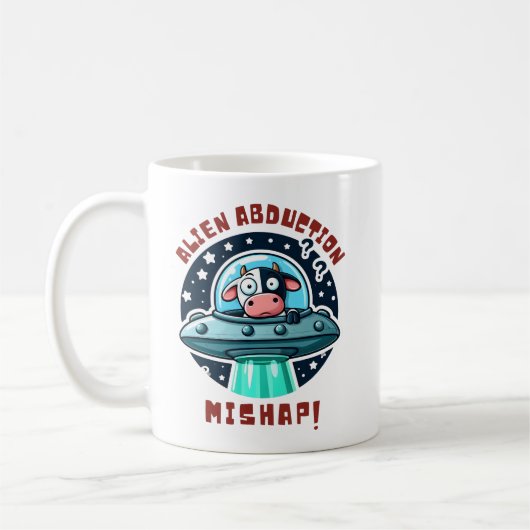 Alien Mishap Funny verwirrte Kuh Kaffeetasse (Links)
