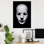 Alien mit Brille Head Beängstigend Poster (Heimbüro)