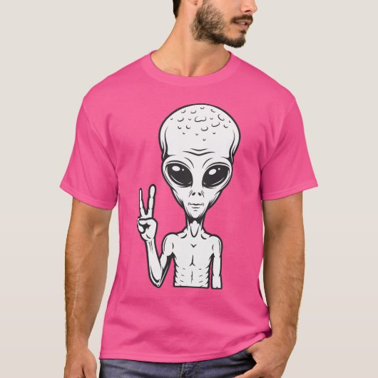 Alien mit friedenssicherndem Shirt (Vorderseite)