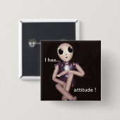 Alien mit Haltung Button (Vorne & Hinten)