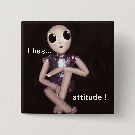 Alien mit Haltung Button (Vorderseite)