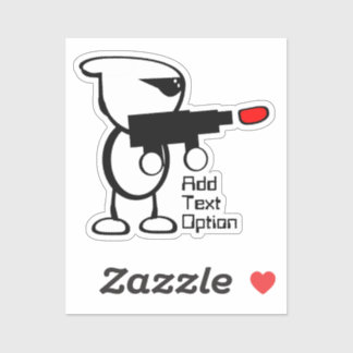 Alien mit Laser Blaster Aufkleber