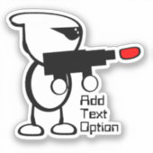 Alien mit Laser Blaster Aufkleber (Vorderseite)