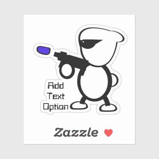 Alien mit Laser Blaster Aufkleber (Blatt)