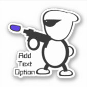 Alien mit Laser Blaster Aufkleber (Vorderseite)