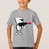 Alien mit Laser Blaster T-Shirt (Vorderseite)