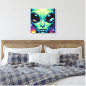 Alien mit Planeten-Reflektionen in den Augen Leinwanddruck (Insitu (Schlafzimmer))