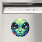 Alien mit Planeten-Reflektionen in den Augen Magnet (In Situ (Geschirrspüler))