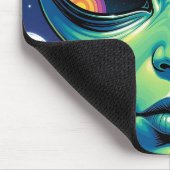 Alien mit Planeten-Reflektionen in den Augen Mousepad (Ecke)
