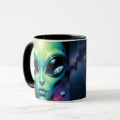 Alien mit Planeten-Reflektionen in den Augen Tasse (Vorderseite Links)