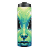 Alien mit Planeten-Reflektionen in den Augen Thermosbecher (Vorderseite)