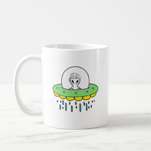 Alien mit Pompadour Kaffeetasse (Links)