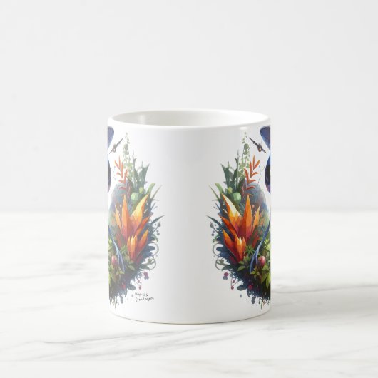 Alien mit Raumschiff auf Erden Kaffeetasse (Mittel)