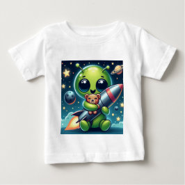ALIEN MIT ROCKET BABY T-SHIRT