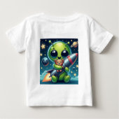 ALIEN MIT ROCKET BABY T-SHIRT (Rückseite)