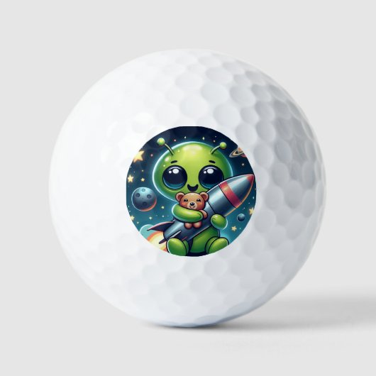 ALIEN MIT ROCKET GOLFBALL (Vorderseite)