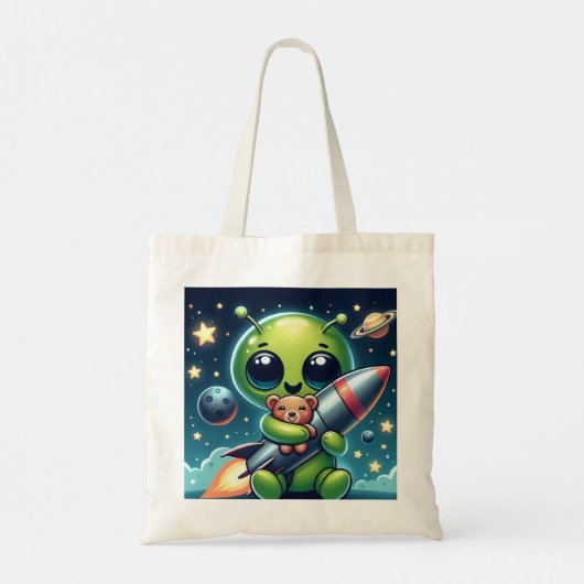 ALIEN MIT ROCKET TRAGETASCHE (Rückseite)