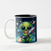 ALIEN MIT ROCKET ZWEIFARBIGE TASSE (Links)