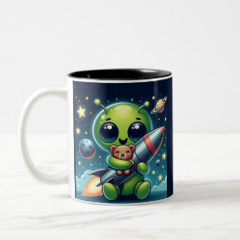 ALIEN MIT ROCKET ZWEIFARBIGE TASSE