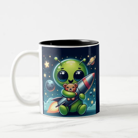 ALIEN MIT ROCKET ZWEIFARBIGE TASSE (Links)