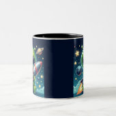 ALIEN MIT ROCKET ZWEIFARBIGE TASSE (Mittel)