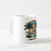 Alien mit UFO I BELIEVE Kaffeetasse (Vorderseite Links)