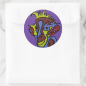 Alien Monkey Runder Aufkleber (Tasche)