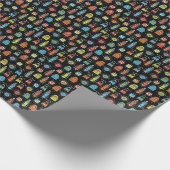 Alien Monster: Niedlich Nahtlos Vintag Geschenkpapier (Ecke)