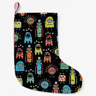 Alien Monster: Niedlich Nahtlos Vintag Kleiner Weihnachtsstrumpf