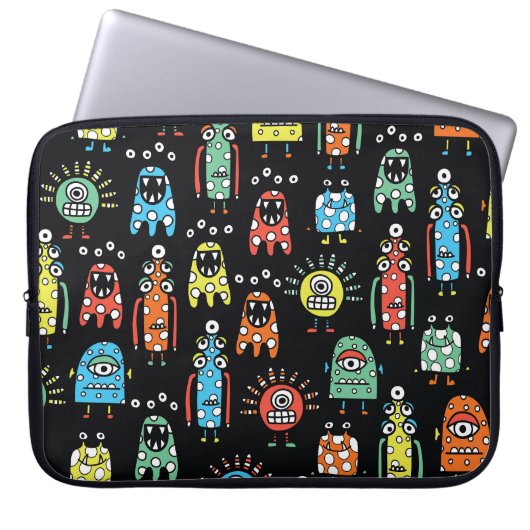 Alien Monster: Niedlich Nahtlos Vintag Laptopschutzhülle (Vorderseite)