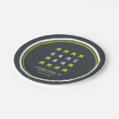 Alien monster pixel Grafik Party Pappteller (Schrägansicht)