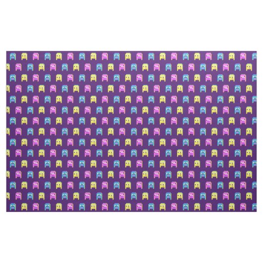 Alien Monster Pixel rosa blau Stoff (Fat Quarter (45,7 x 55,9 cm))
